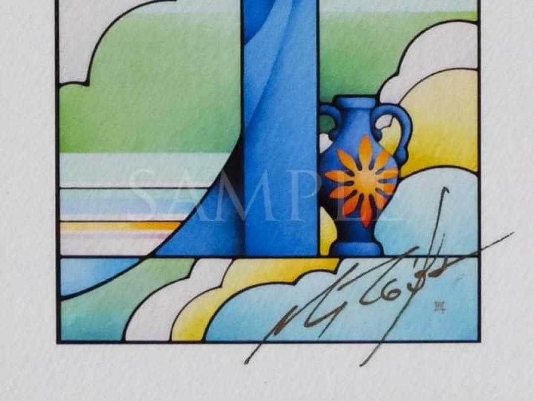 千葉政助・版画「献身」直筆サイン、落款入り