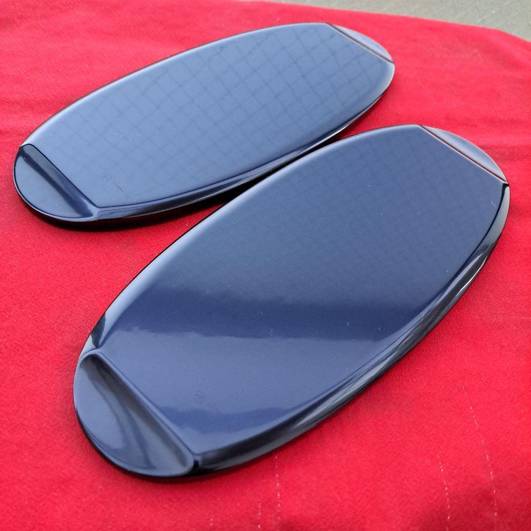 【輪島塗　五島屋謹製　兼用皿×2客】布着本堅地　溜呂塗　沈黒\"西村国峰作　長期品