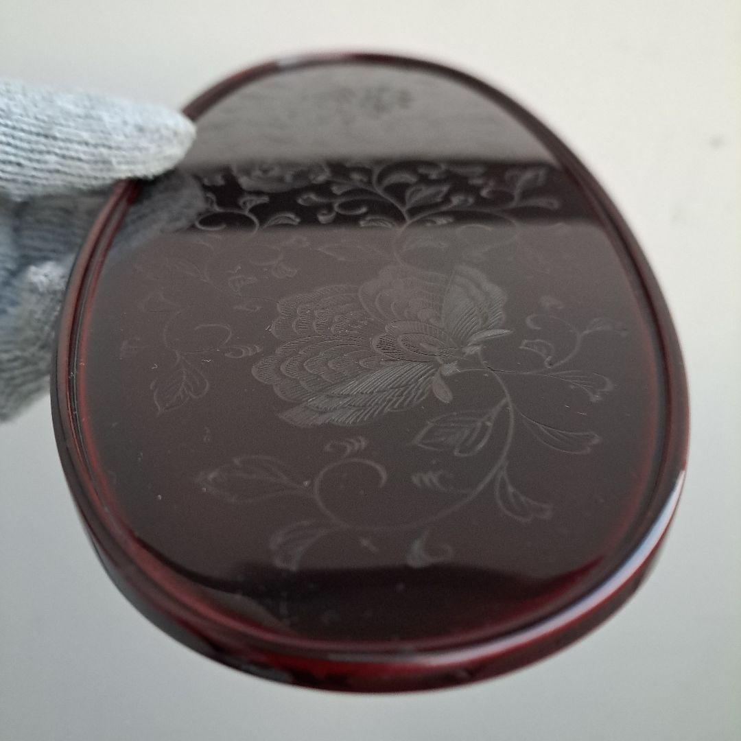 【輪島塗　五島屋謹製　兼用皿×2客】布着本堅地　溜呂塗　沈黒\"西村国峰作　長期品