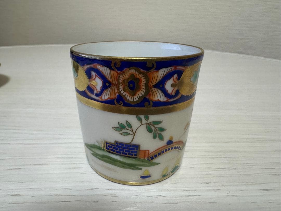 オールドノリタケ 戦前 デミタスカップ＆ソーサー 和風楼閣文 金彩 昭和初期