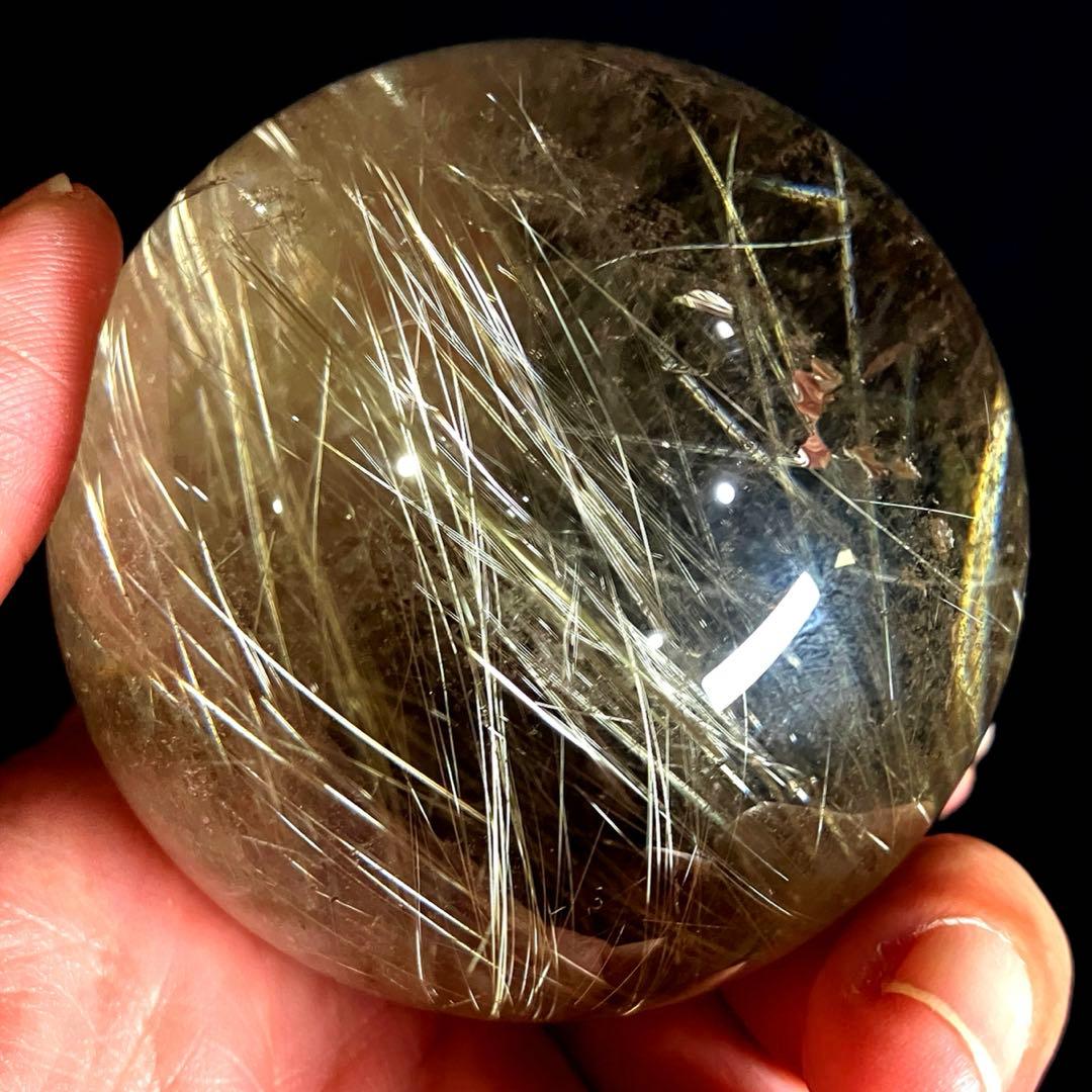 超大玉　62mm ゴールドルチルクォーツ　金針水晶　パワーストーン