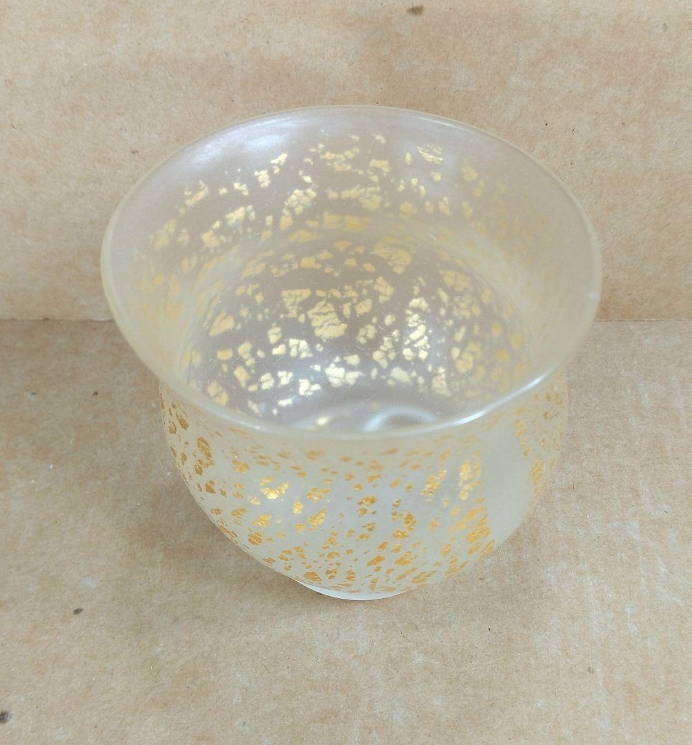 【本物保証】藤田喬平 手吹硬質ぐい呑 共箱 美品 文化勲章受章(2002年)