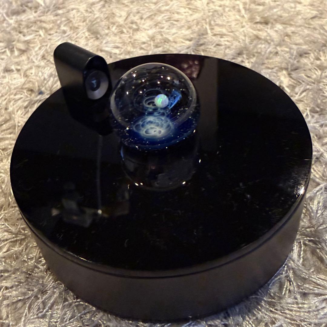 【正規品】+α 宇宙ガラス ミニマーブル ホワイトオパール LED展示台セット