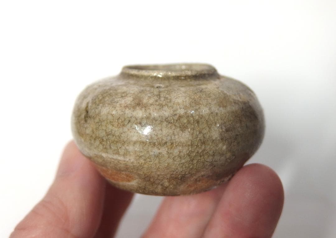 古瀬戸灰釉小壺/鎌倉～室町/ミニサイズ/古民芸