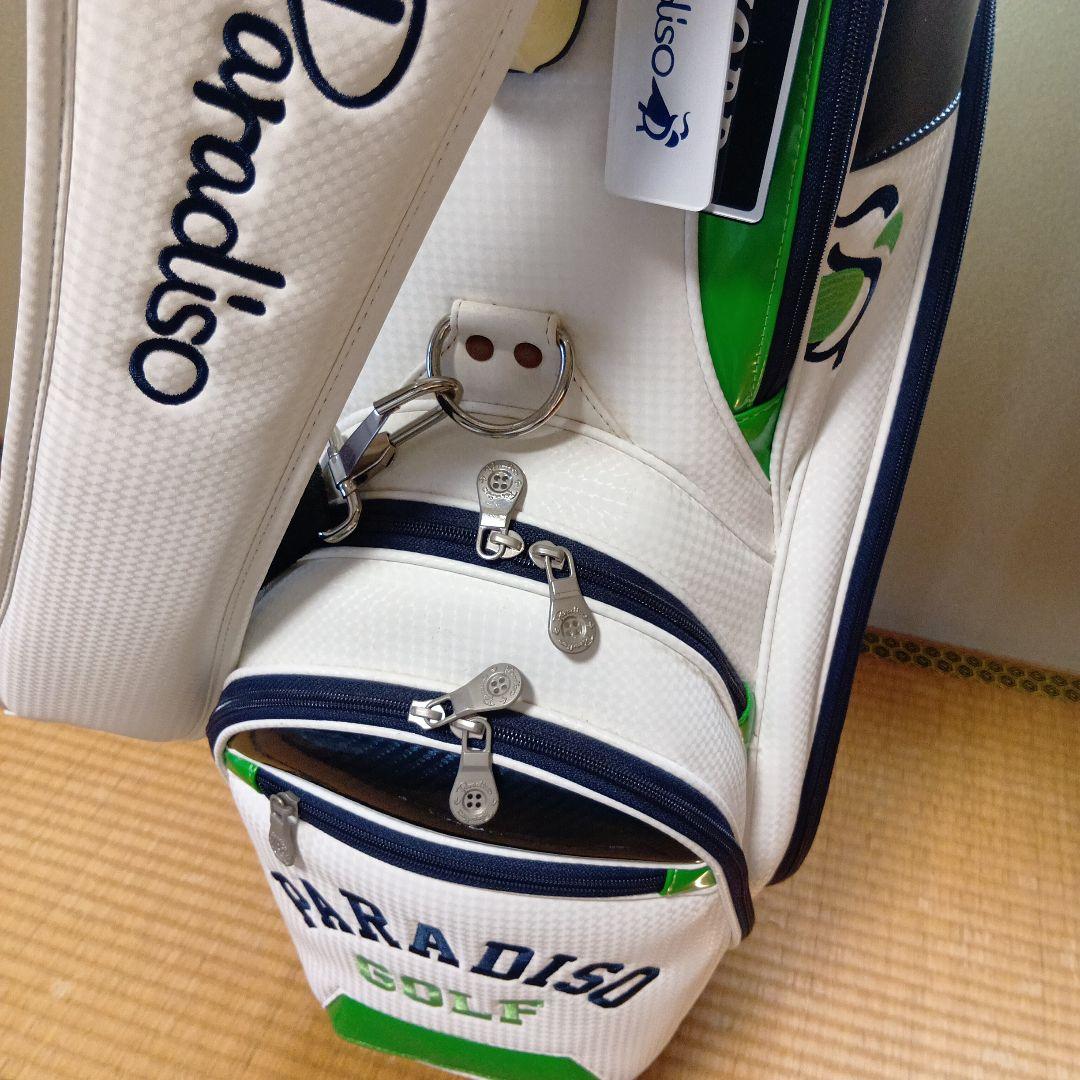 PARADISO ゴルフバッグ ホワイト/グリーン