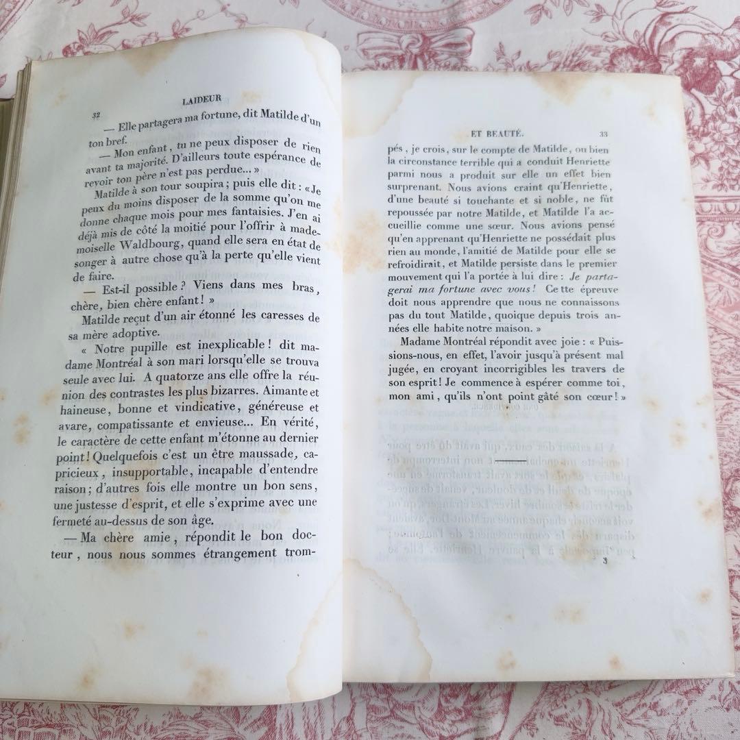 セールフランスアンティーク　ゴールドの装丁が美しい本　1800年代　古書