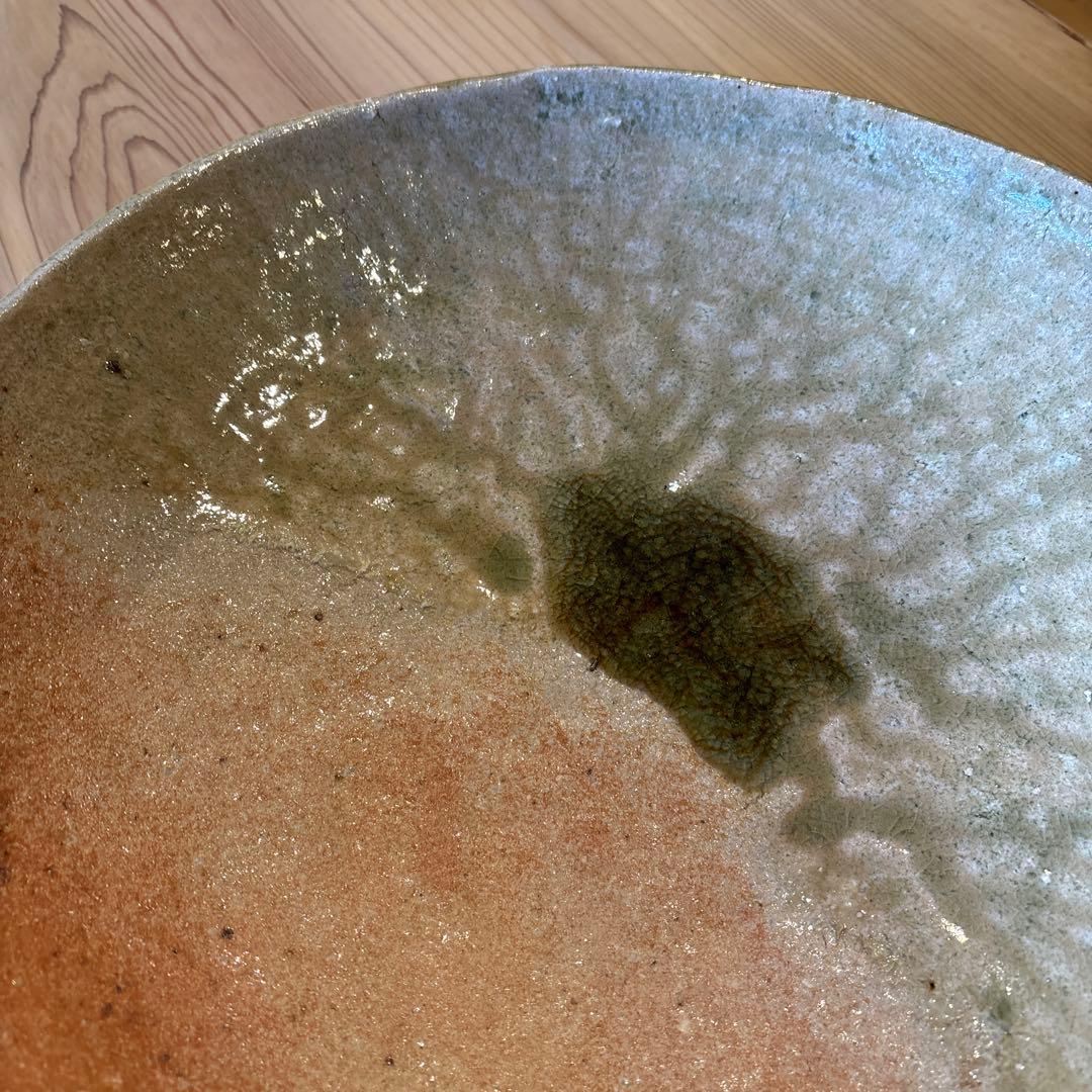 信楽焼　大きなお皿　大鉢　杉本睦子　土山窯　未使用　箱付