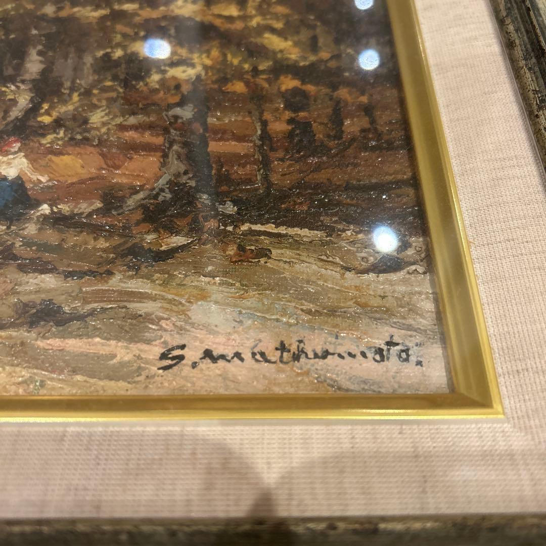 新品　木製額縁/絵入り　油彩額縁　風景画　絵画　リメイク・再利用向け 店舗在庫