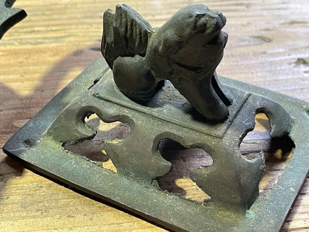 香炉【m193 お香　骨董　大明宣徳年製　仏具　ヨガ　スピリチュアル　獅子　龍】