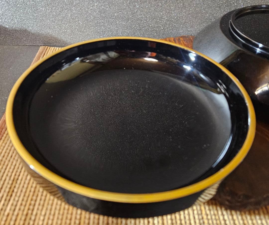 【真作保証❗】 輪島塗　塗師　茶平一斎 造　鱗鶴蒔絵　喰籠　お櫃　共箱　茶道具