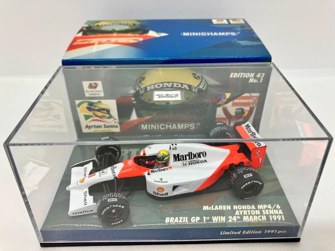 1/43★マクラーレン ホンダ MP4/6★A.セナ★1991ブラジルGP初優勝