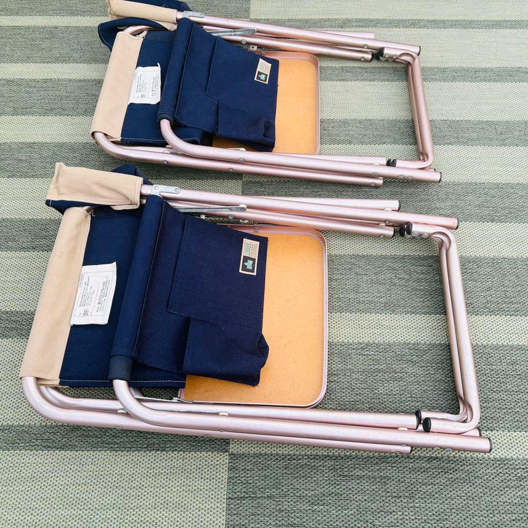 LOGOS アウトドアチェア 2セット テーブル付　ポケット　便利