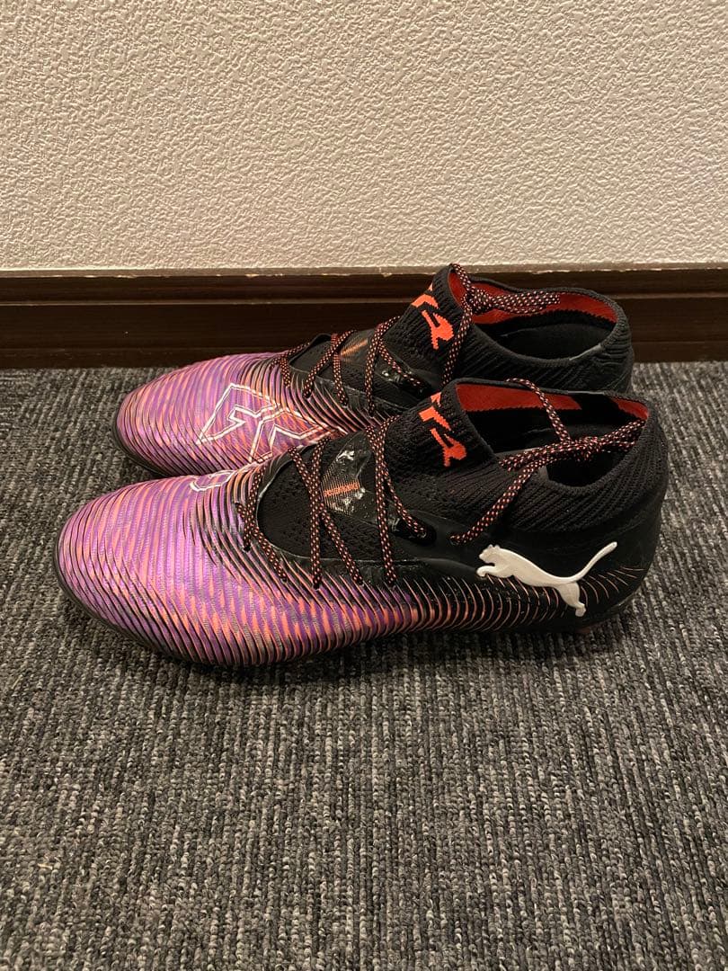 PUMA サッカーシューズ ハイカット ブラック/パープル　27cm