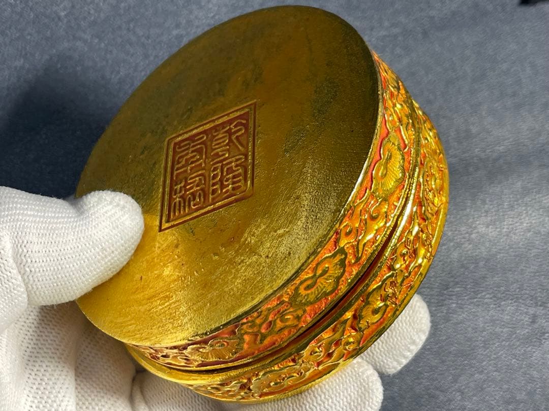 中国骨董品　古美術品　乾隆年製銘　鳳凰図案化粧箱　古賞物　時代物　希少レア