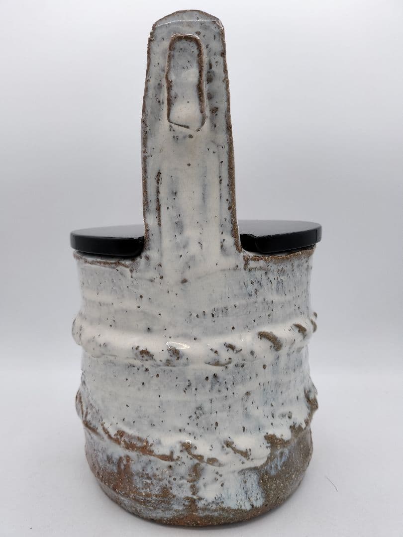 c912 水指 萩手桶割蓋付 司希衛門 木箱 茶道具 古物