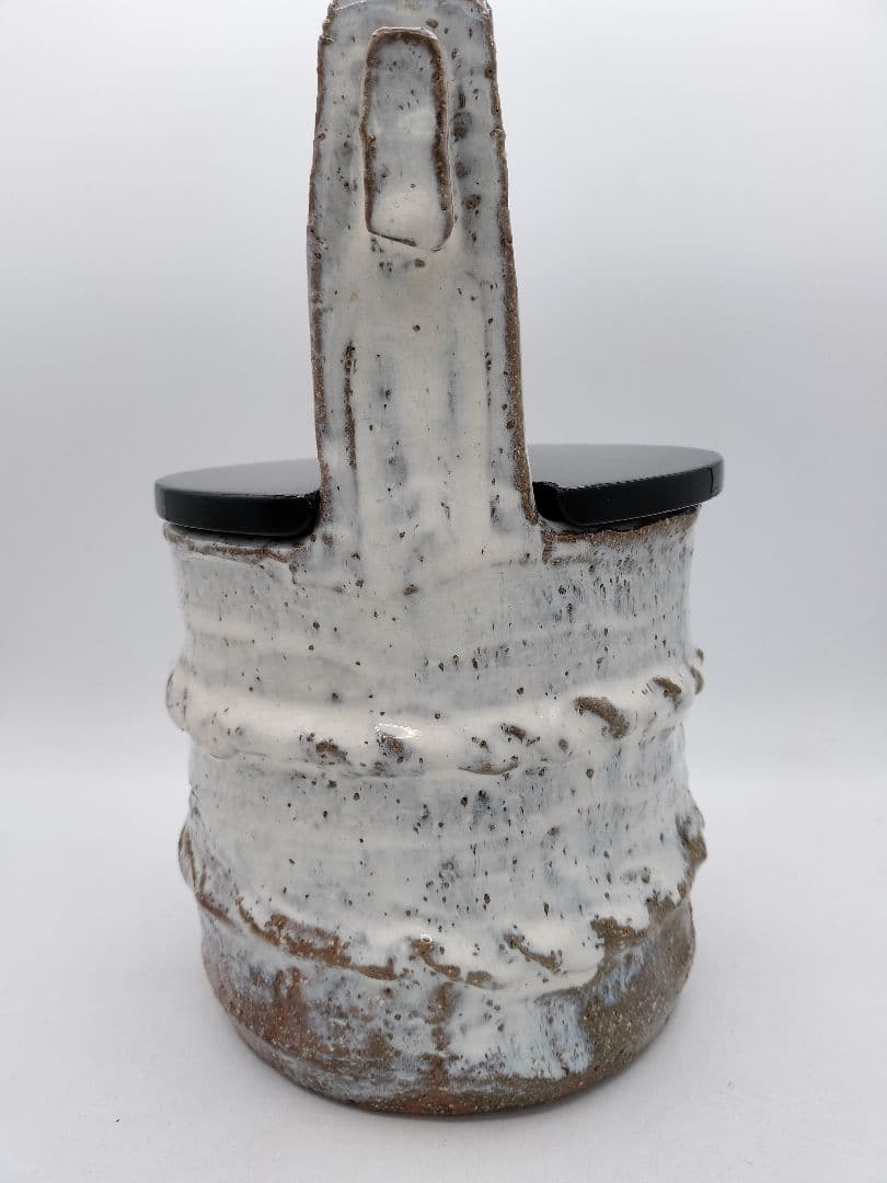 c912 水指 萩手桶割蓋付 司希衛門 木箱 茶道具 古物