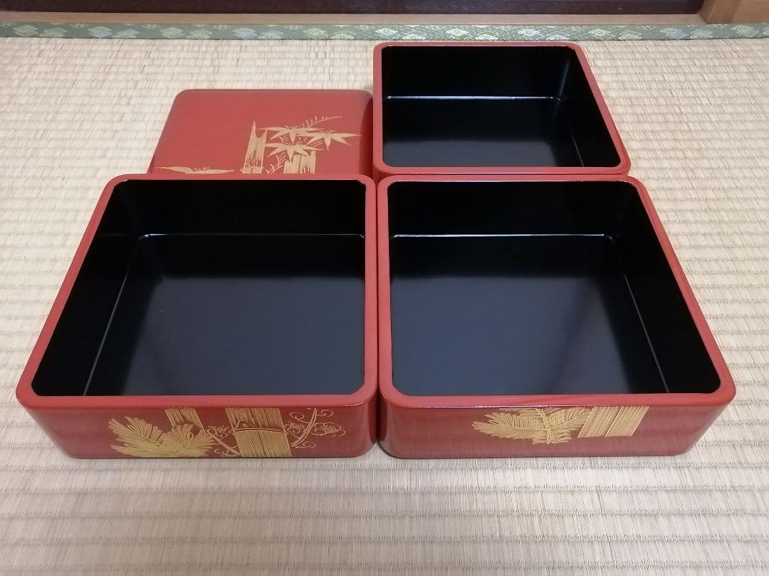 【輪島塗】本日限定　3段　重箱　漆　天然木