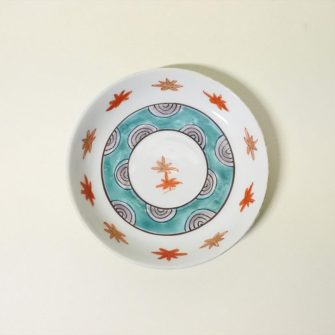 江戸中後期　伊万里　色絵　くらわんか手　小皿　２枚組 骨董品 アンティーク b