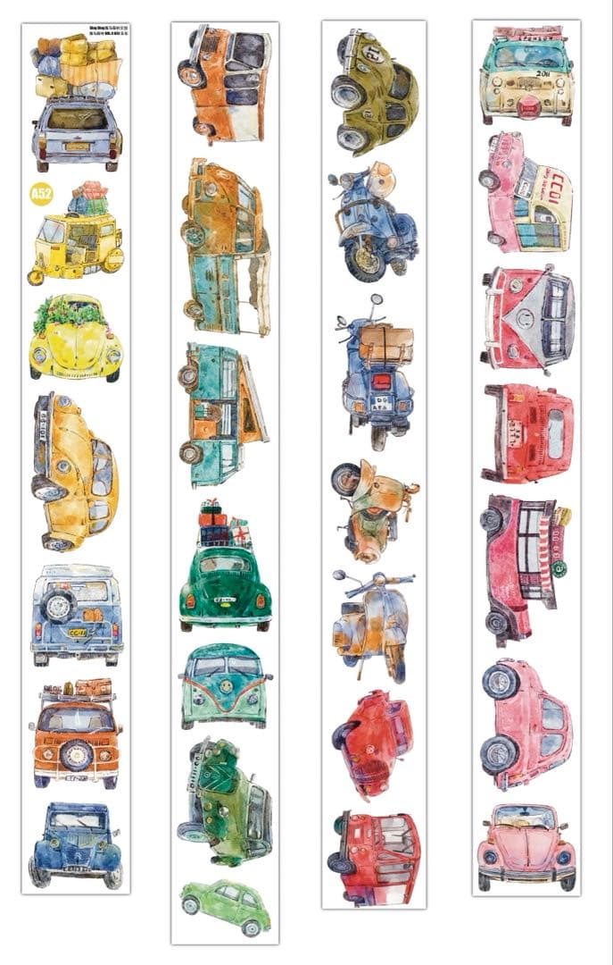 DingDing文创《车车》海外マスキングテープ マステ 【2733】