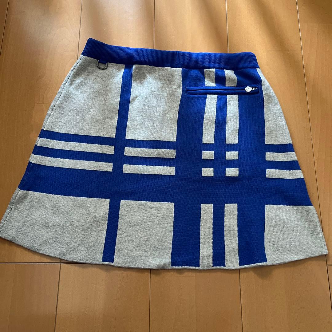 デサント　ゴルフ　スカート　チェック　ニット