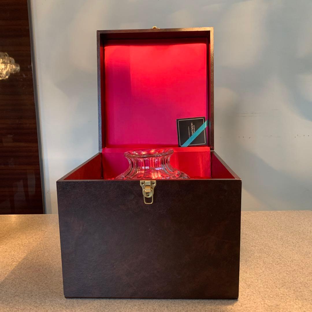 クリスタルガラス 花瓶 壺　高さ約27cm カットガラス装飾