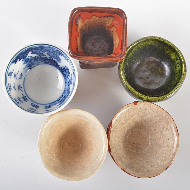 煎茶道具　青木木米　太田垣連月など　五種盃　茶器　H　R6527