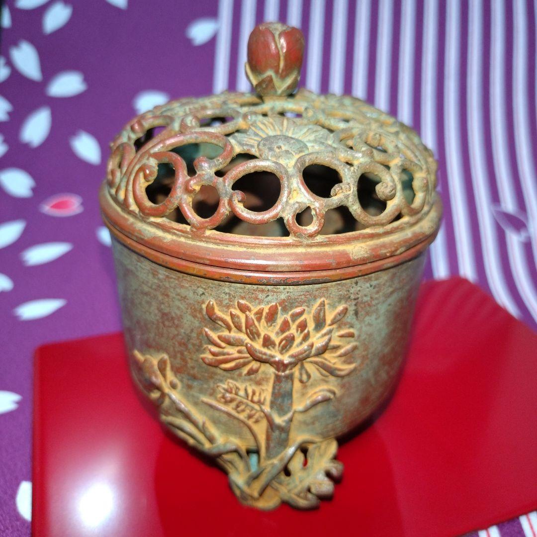 【user_c407e42bさん専用】高岡銅器 須賀月芳作 香炉 香炉灰付