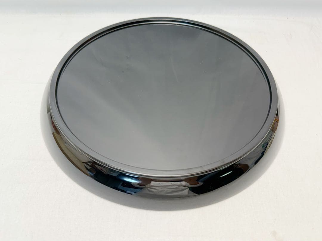 未使用 茶道具 黒塗 螺鈿細工 青貝 八卦盆 丸盆 茶器 元箱