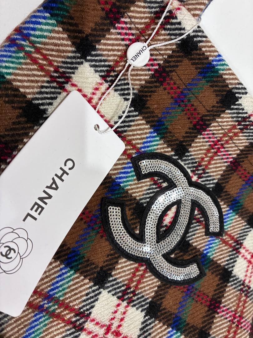 CHANEL シャネルノベルティ　トートバッグ　ハンドバッグ　チェック　ブラウン