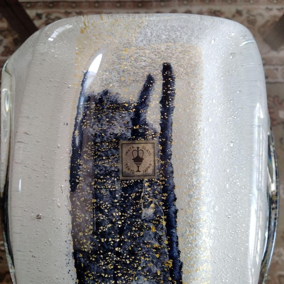 高級芸術名作 日本製ガラス大花瓶 美しい硝子細工大き目サイズ硝子芸術品
