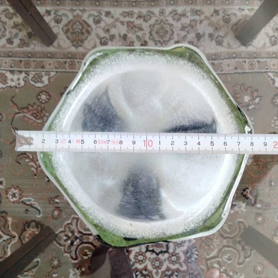 高級芸術名作 日本製ガラス大花瓶 美しい硝子細工大き目サイズ硝子芸術品