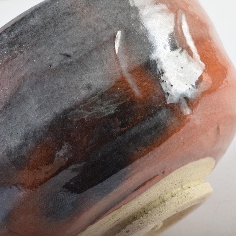 茶道具　吉村楽入作　赤楽茶碗　黒楽茶碗　一双　共箱　C　8998