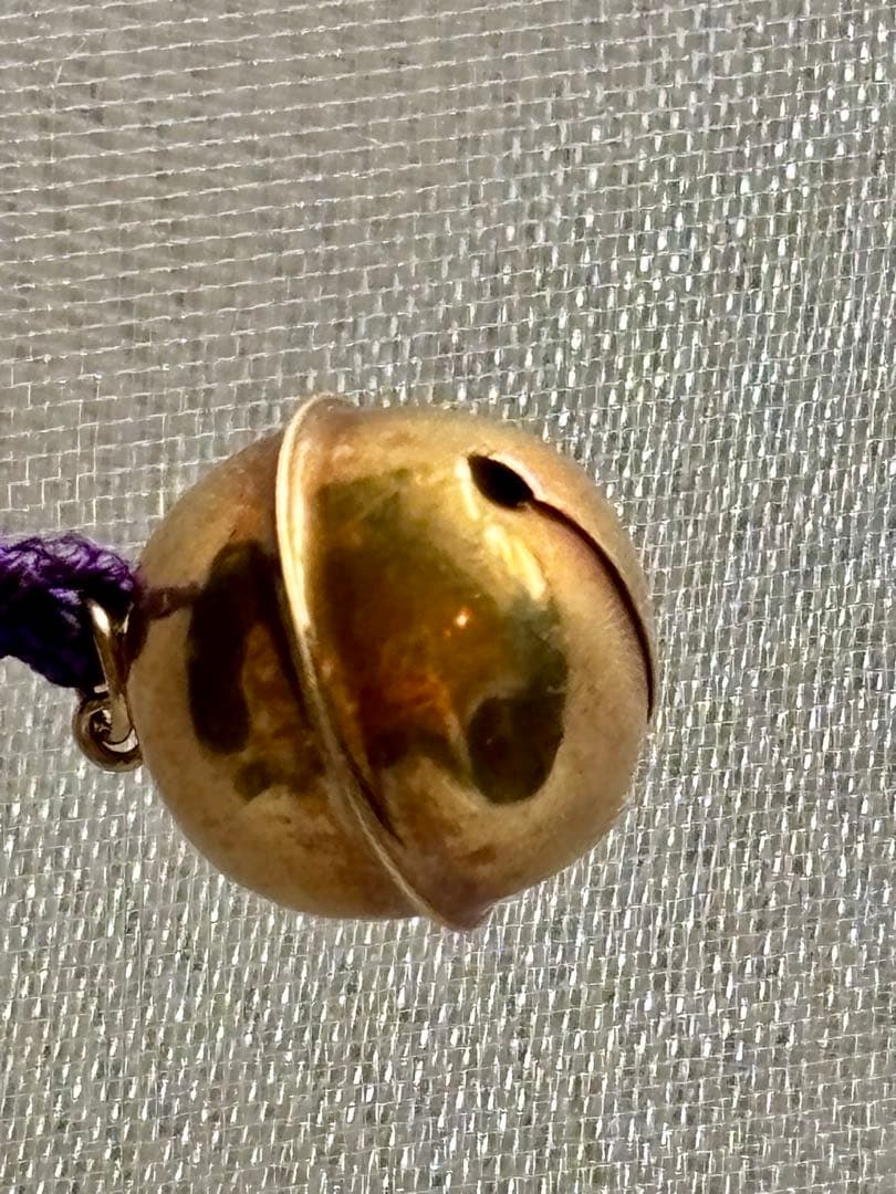 開運 鈴 K18 18金 ゴールド 桐箱入り 根付 ストラップ