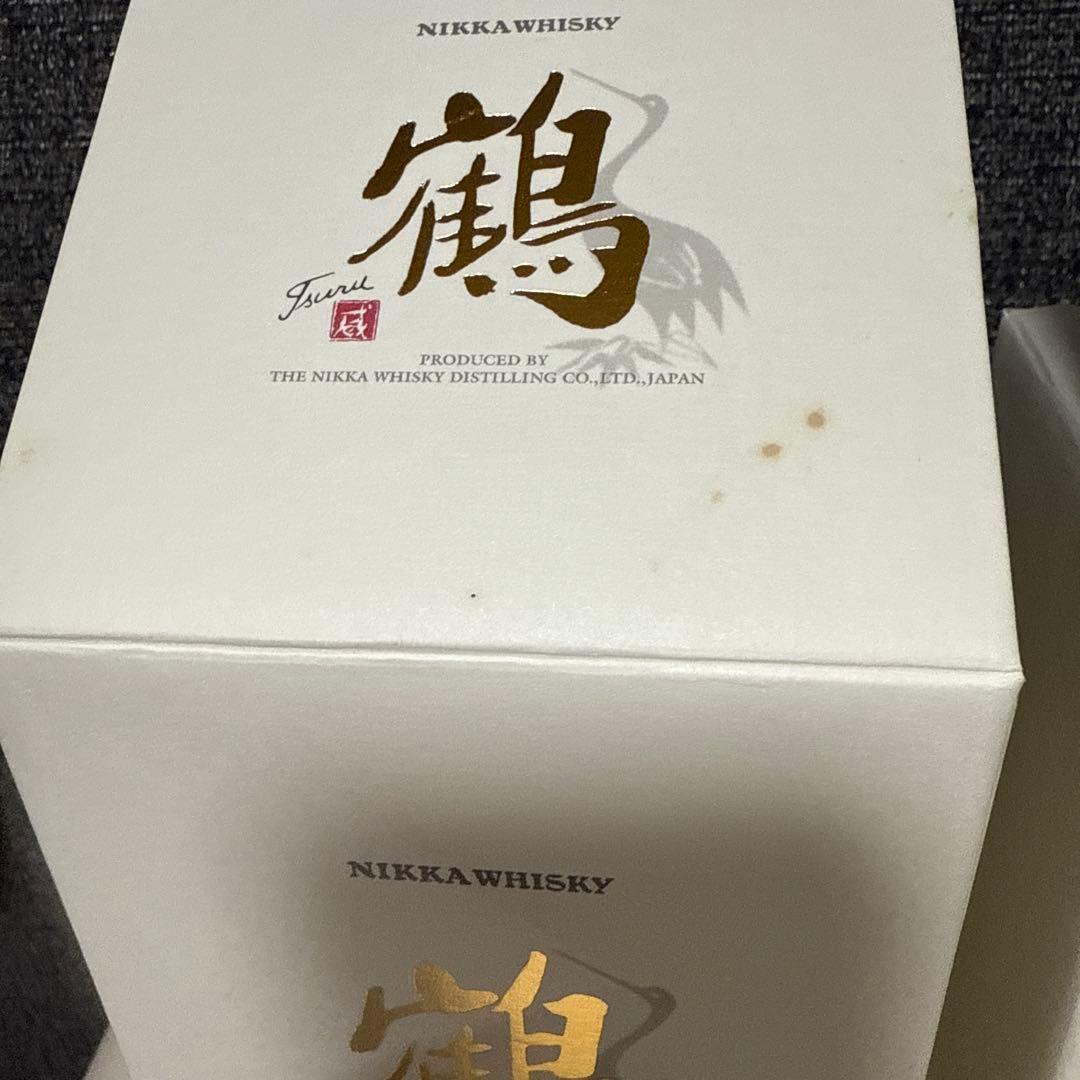 ニッカ ウイスキー　鶴　2本セット 箱多少汚れあり ピァアモルトレッドをサービス