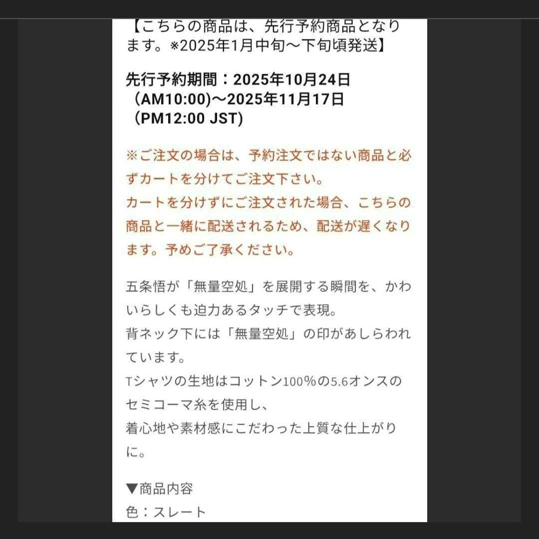 呪術廻戦 AIR TWOKYO「渋谷事変」第3弾　五条悟　五条　完売品　Tシャツ