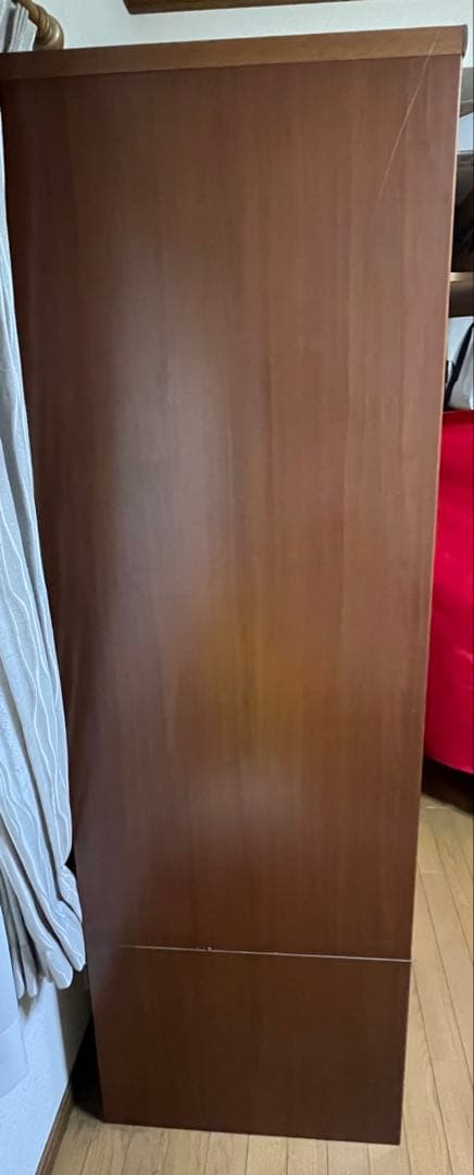 木製 3ドア アンティーク 洋服タンス 収納 ブラウン 3扉 引き出しミラー付