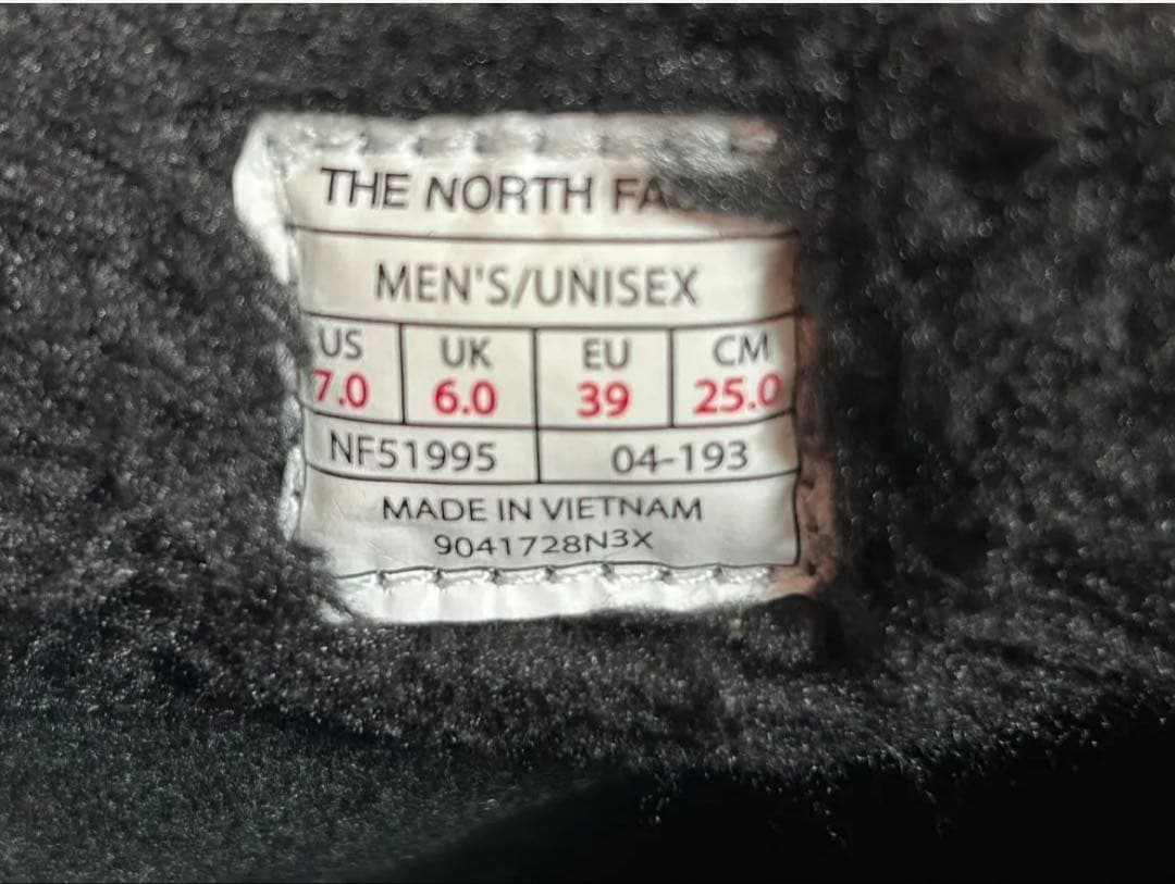 使用浅美品ノースフェイス ウィンターキャンプブーツNF51995ブラック25cm