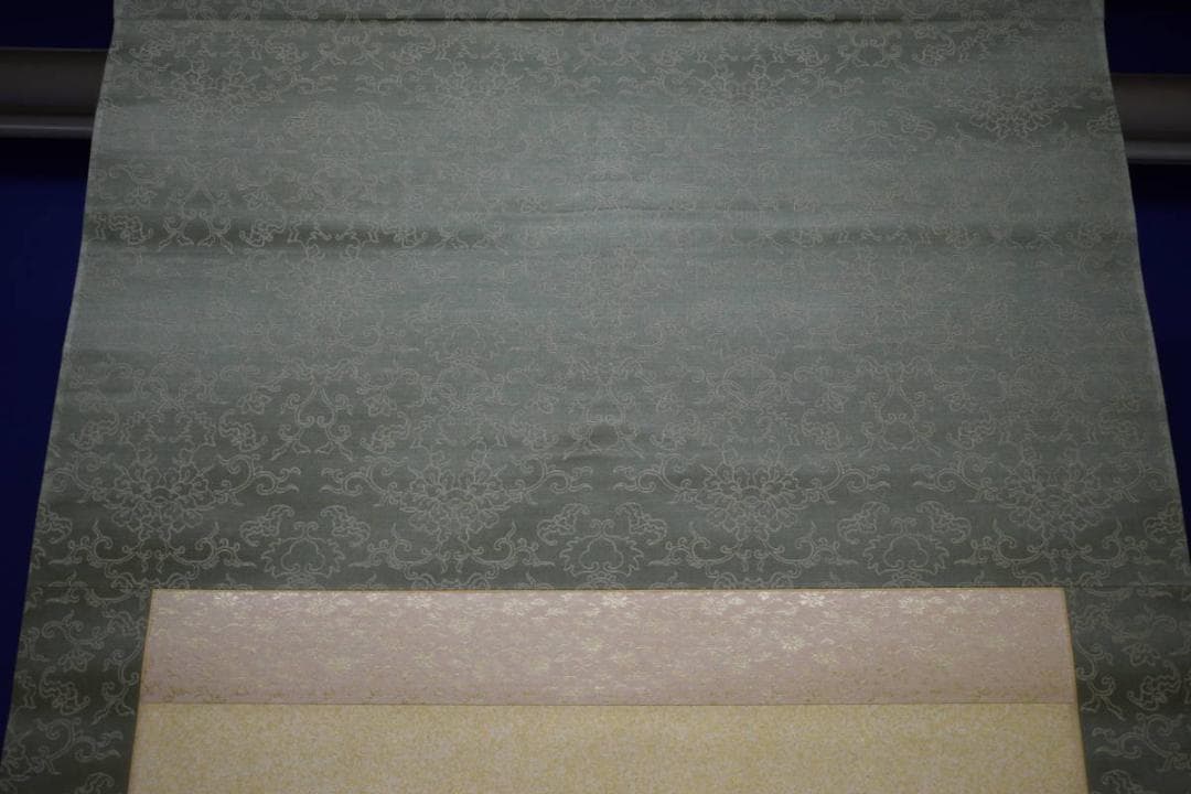 真作/山田秋坪/牡丹画賛/金泥/絹表装/桐共箱二重箱付/布袋屋掛軸HH-867