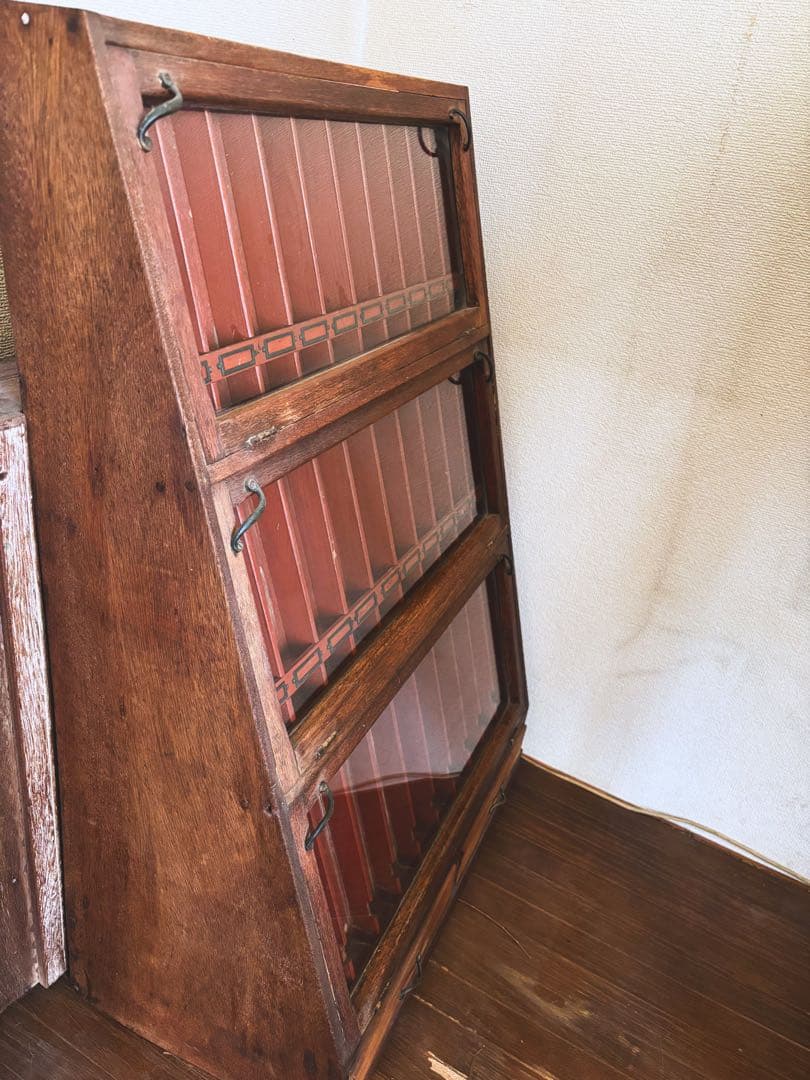 アンティーク ガラス ショーケース キャビネット 什器 ディスプレイ