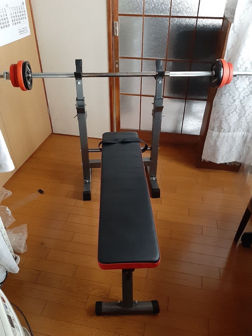 バーベル/ダンベル　ラックとフラットベンチセット