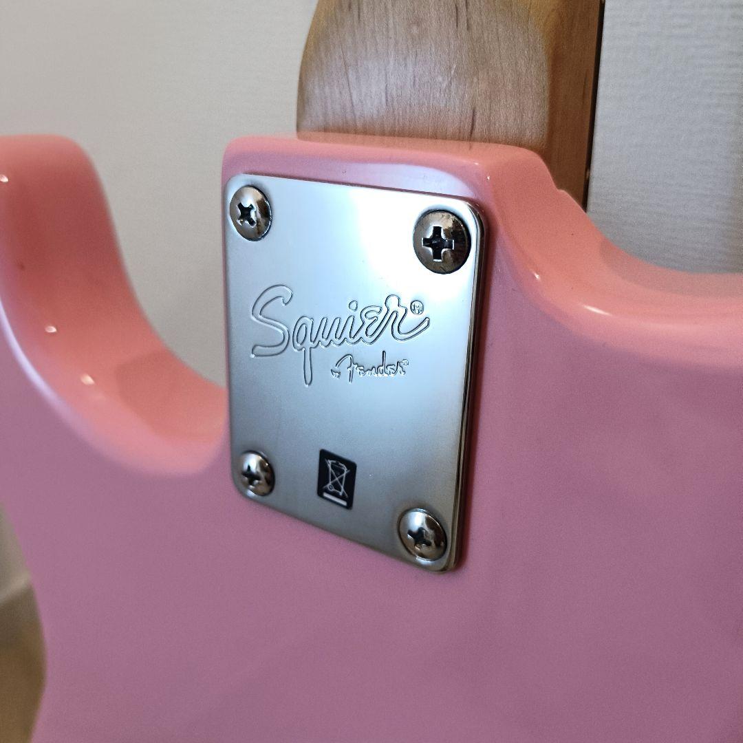【メンテ済】Squier ストラトキャスター エレキギター 本体 ピンク