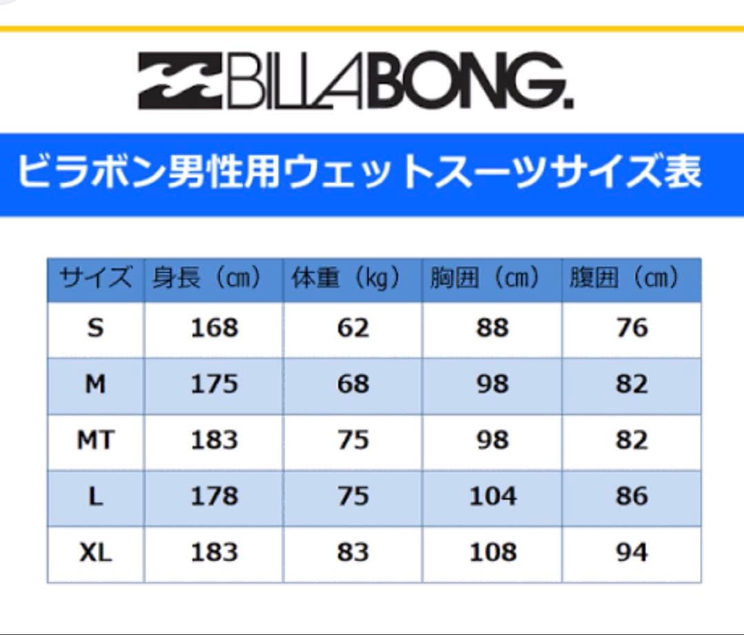 BILLABONG シーガルウェットスーツ　フロントジップ　Lサイズ