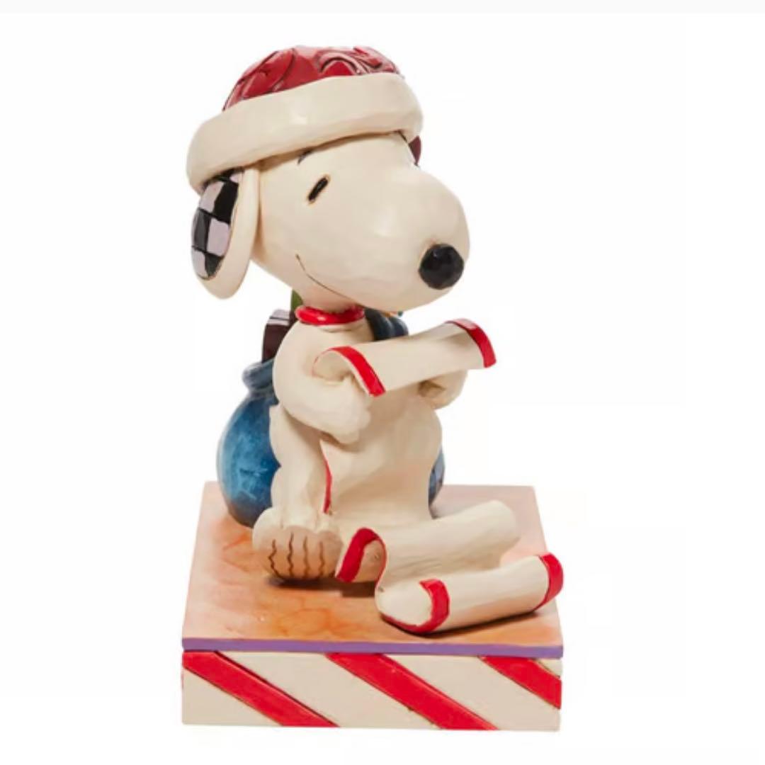 【新作】スヌーピークリスマスギフトリスト　ジムショア　ピーナッツ彫刻