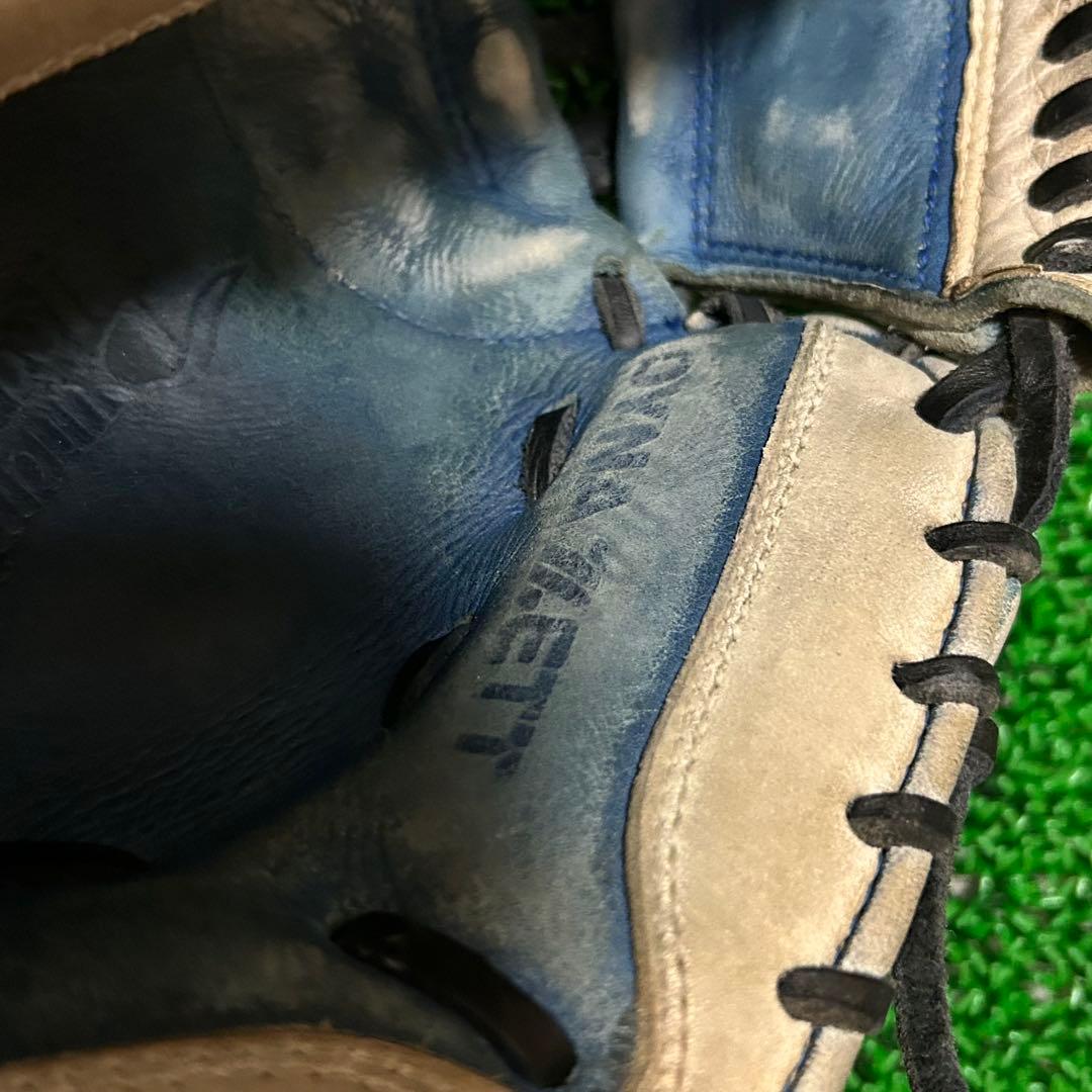 ゼット 日本製 旧ラベル 軟式キャッチャーミット ブルー