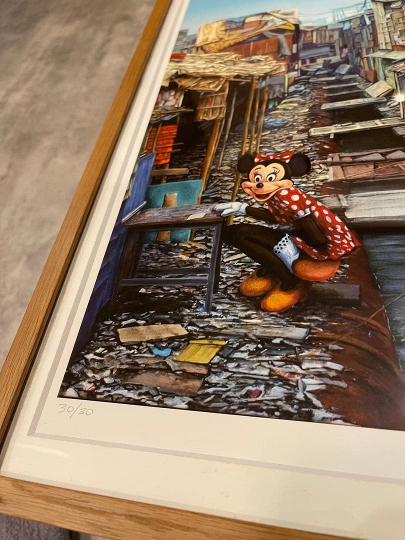 ジェフジレット「Shadow City Minnie」　額装済み　バンクシー