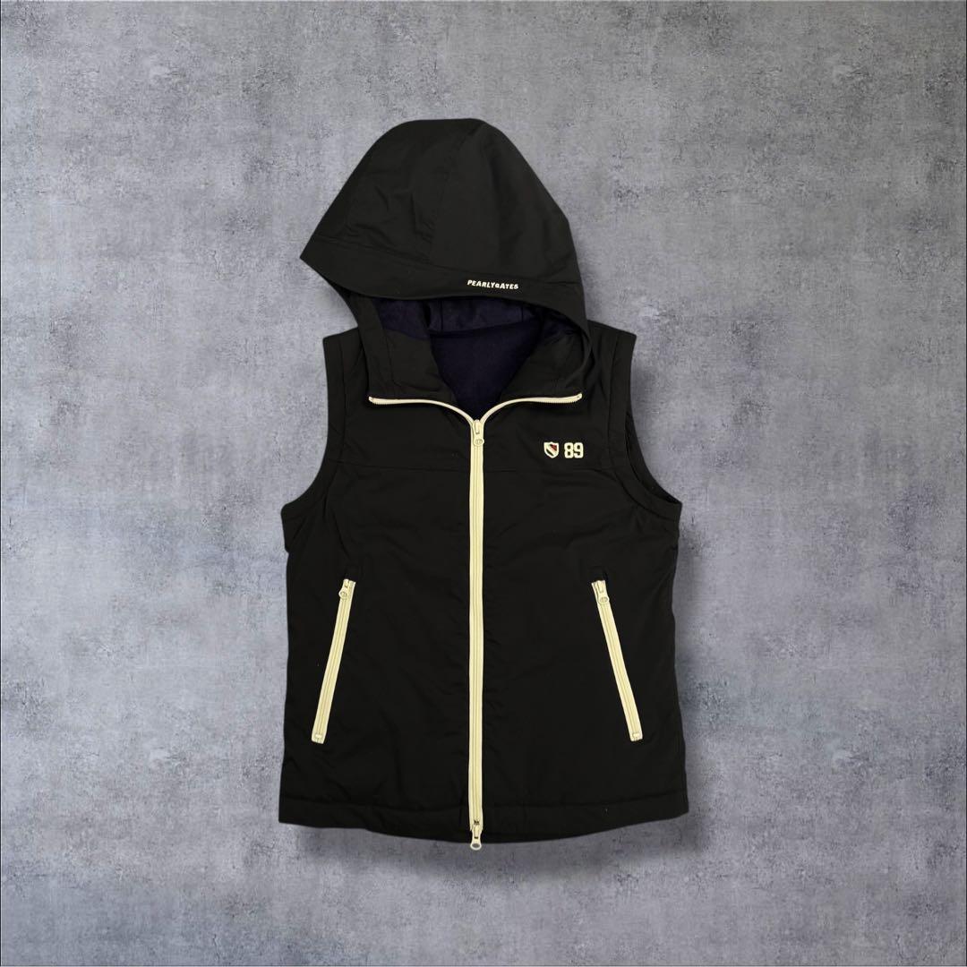 パーリーゲイツ 2WAY ブルゾン ジャケット ベスト ネイビー 中綿 刺繍ロゴ