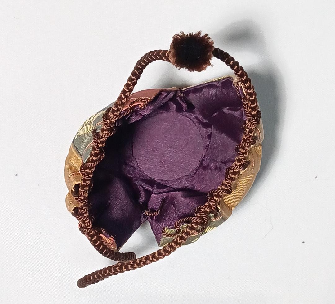 茶道具　丹波立杭焼　信水窯　市野信水作　丹波尻張茶入　宝尽間道仕覆付　美品！！