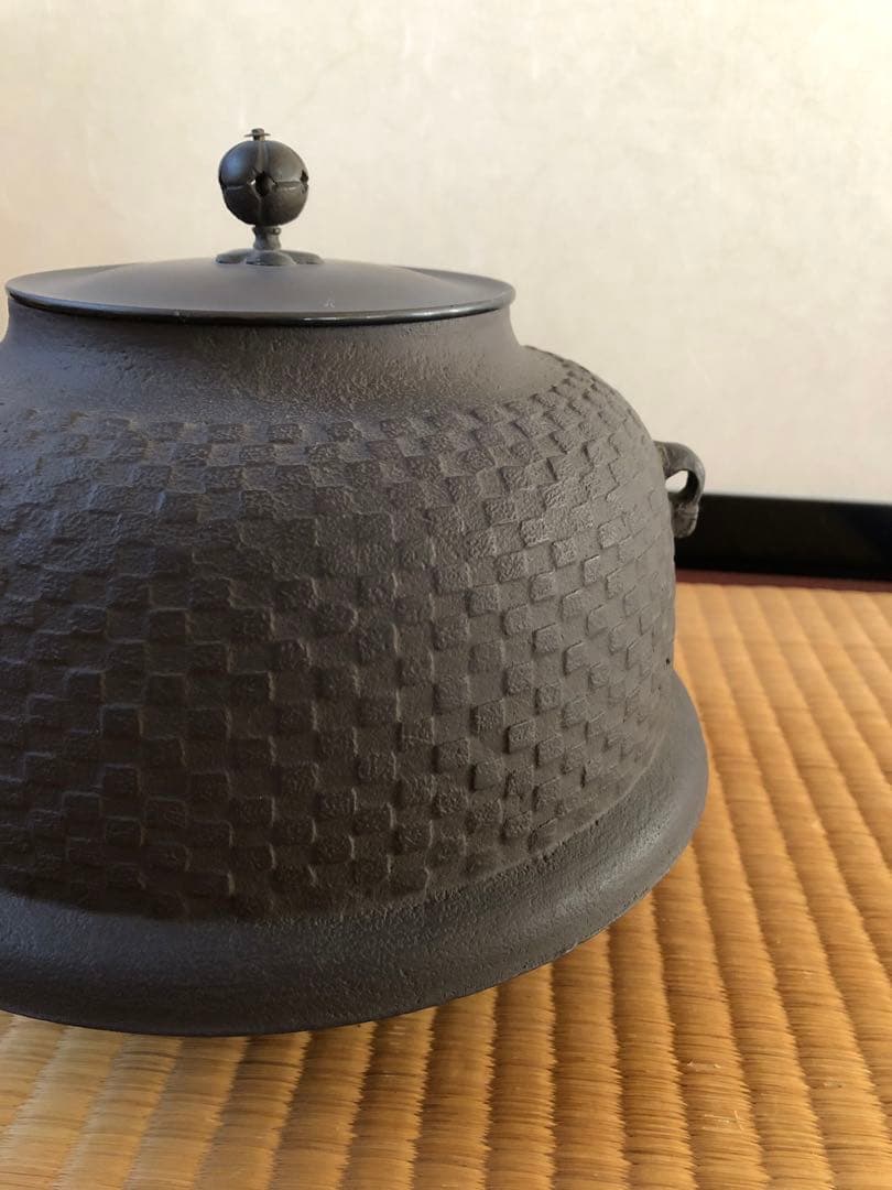 真形釜　初代　畠春斎氏作　共箱入