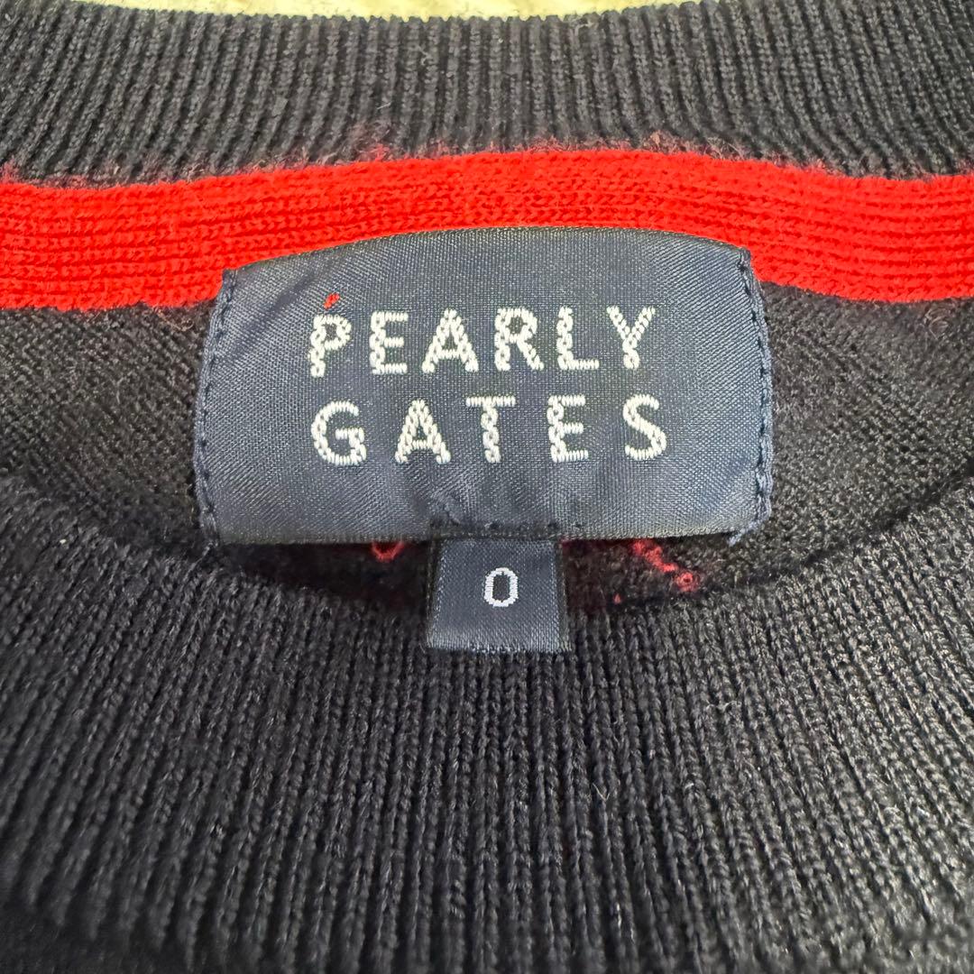 【パーリーゲイツ】美品 ニットセーター ブラック 0サイズ レディース