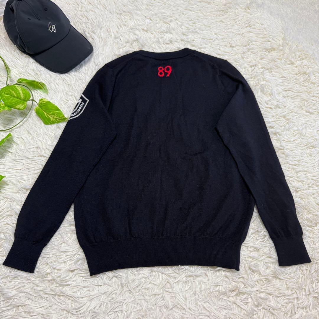 【パーリーゲイツ】美品 ニットセーター ブラック 0サイズ レディース